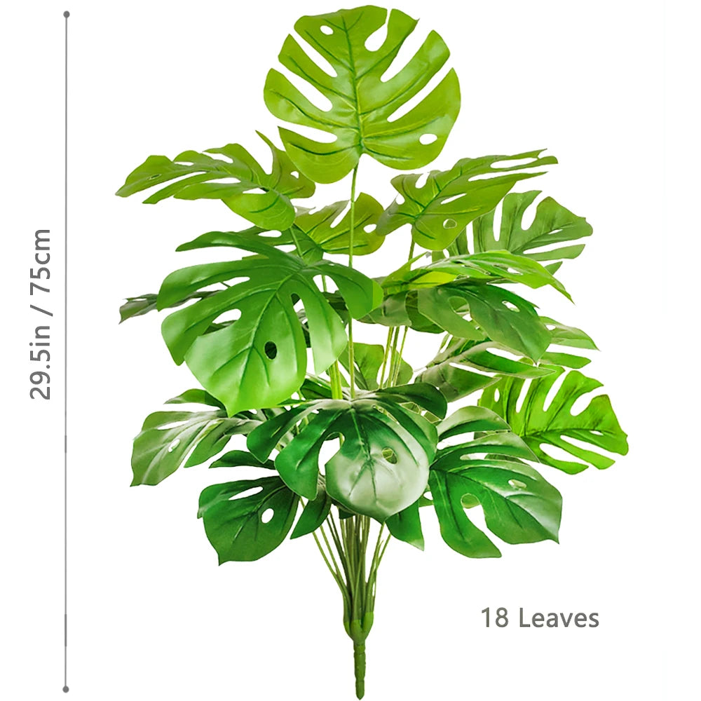 Silk Artificial Monstera Pothos Leaf Indoor Plant