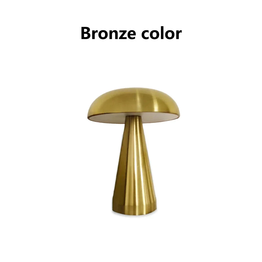 Retro Mushroom LED Touch Sensor Rechargeable Table Lamp