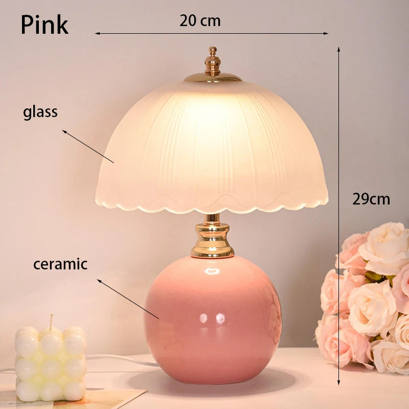 Ceramic Glass USB Dimmable Desk Lamp