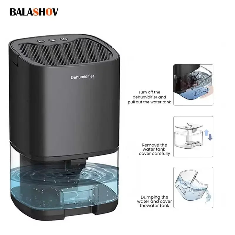 Portable Air Dehumidifier — Compact Moisture Absorber for Home