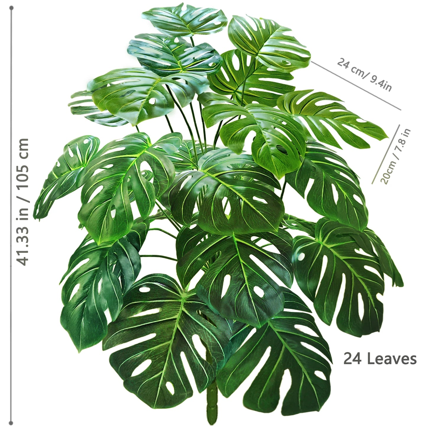 Silk Artificial Monstera Pothos Leaf Indoor Plant