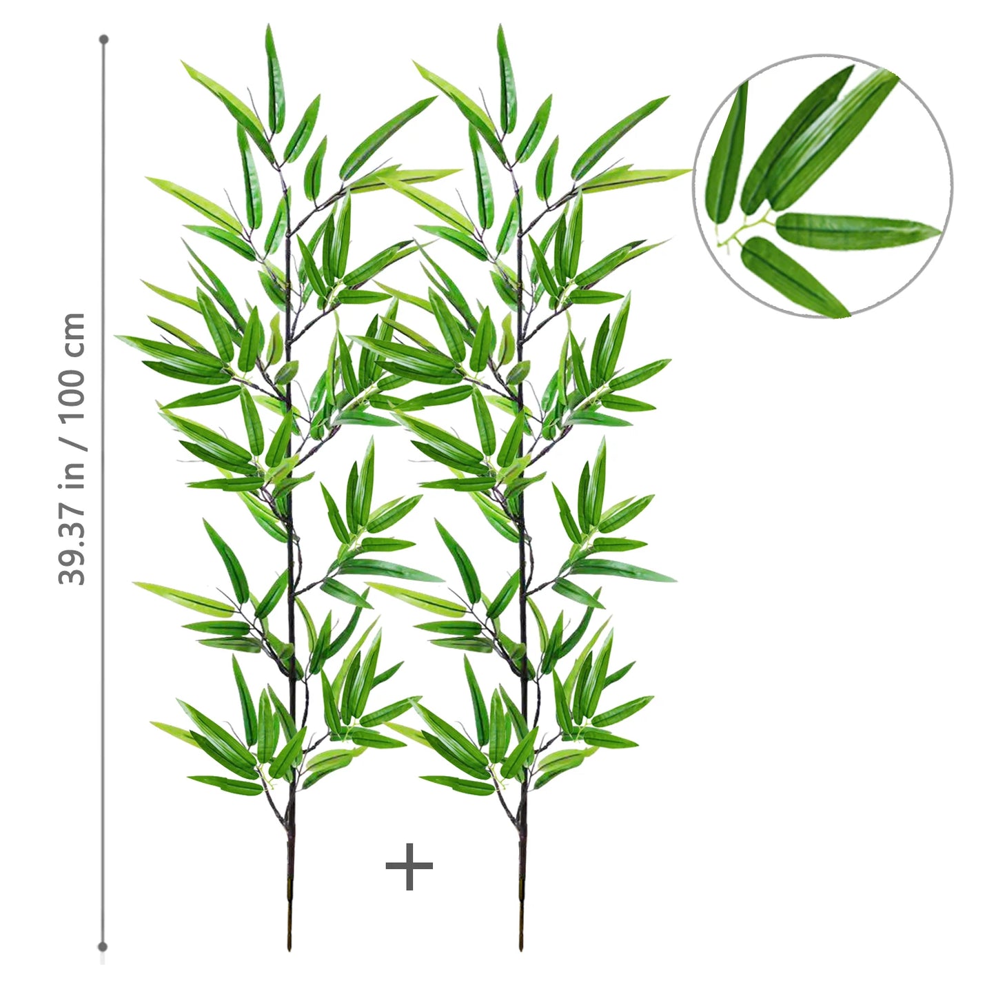 Green Silk Artificial Bamboo Branch Plant