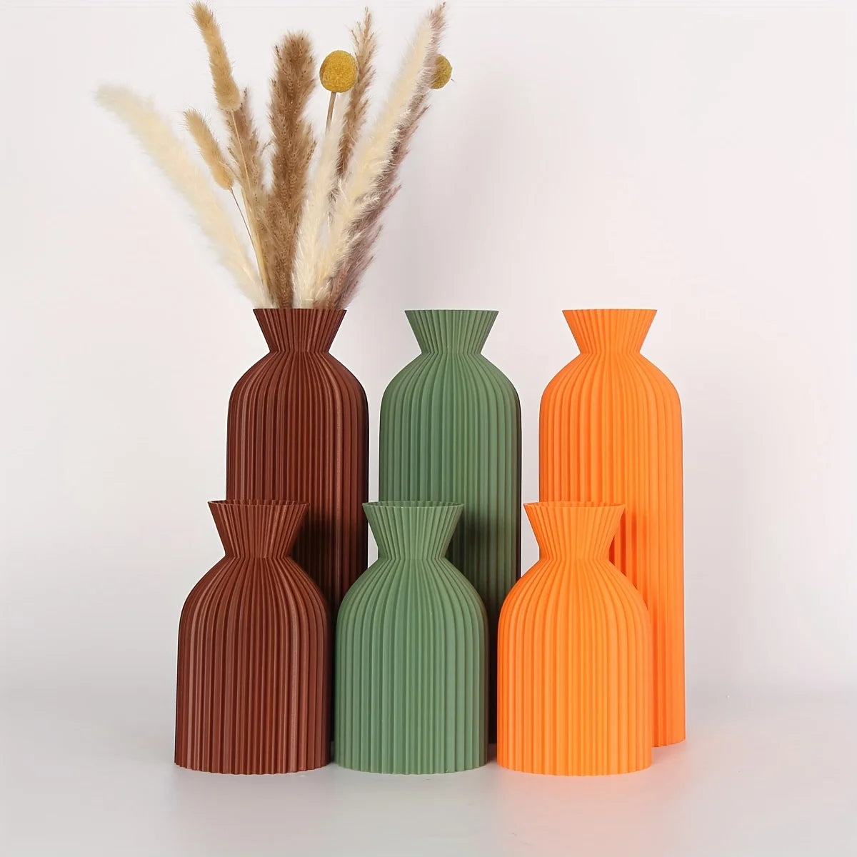Bohemian Plastic Flower Vessels Set of Two