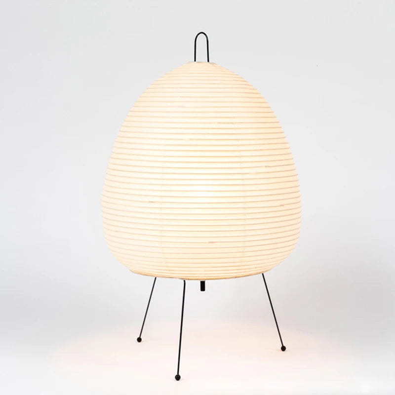 Handmade Rice Paper Iron Tripod Table Lamp