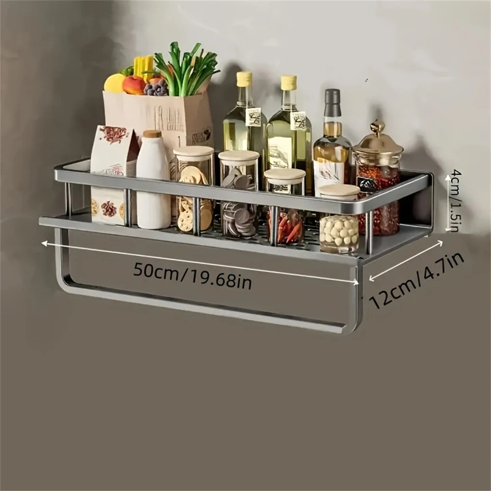 Wall Mounted Multi-Function Kitchen Seasoning Storage Rack