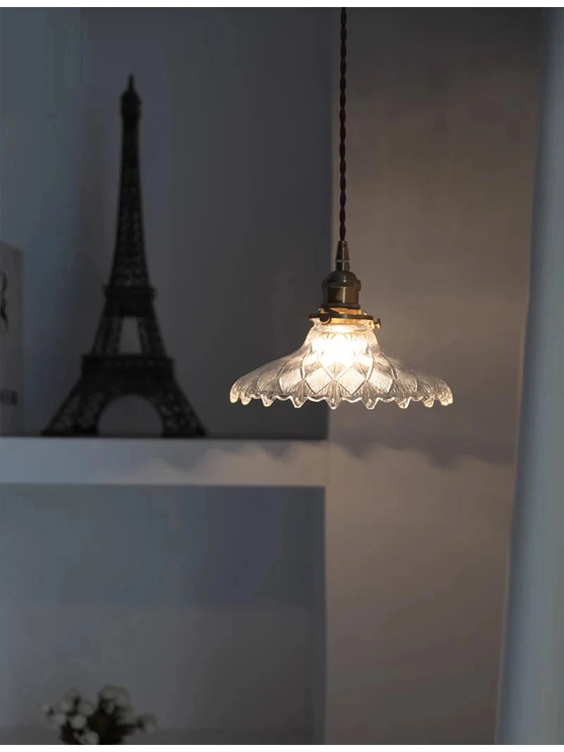 Modern White Glass Bedroom Pendant Lamp
