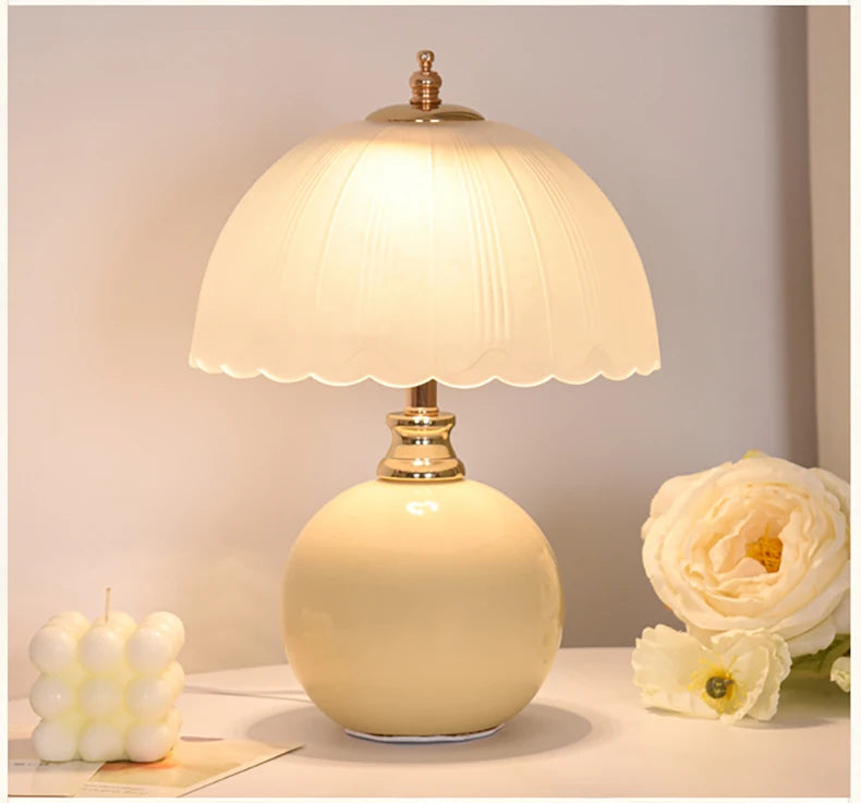 Ceramic Glass USB Dimmable Desk Lamp