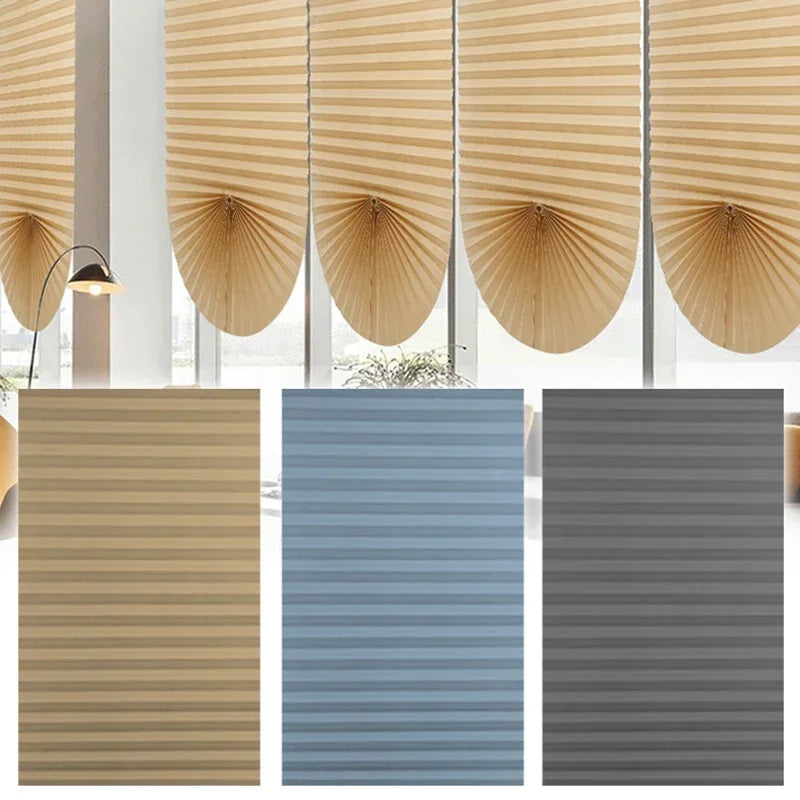 Pleated Blinds — Self Adhesive Half Blackout Window Panels