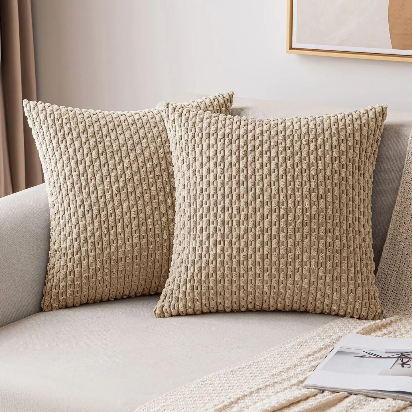 Decorative Pillow Cover — Luxury Woven Cotton Polyester Cushion