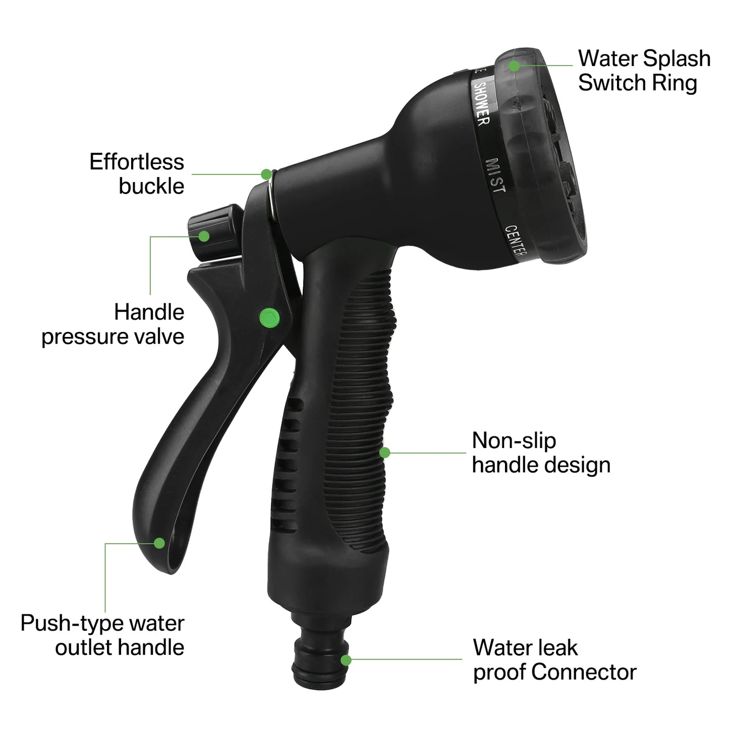 Flexible Expandable Garden Hose with 8-Mode Nozzle
