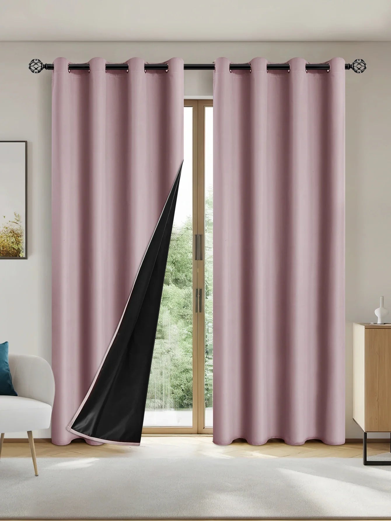 100% Light Blocking Grommet Top Blackout Drapes