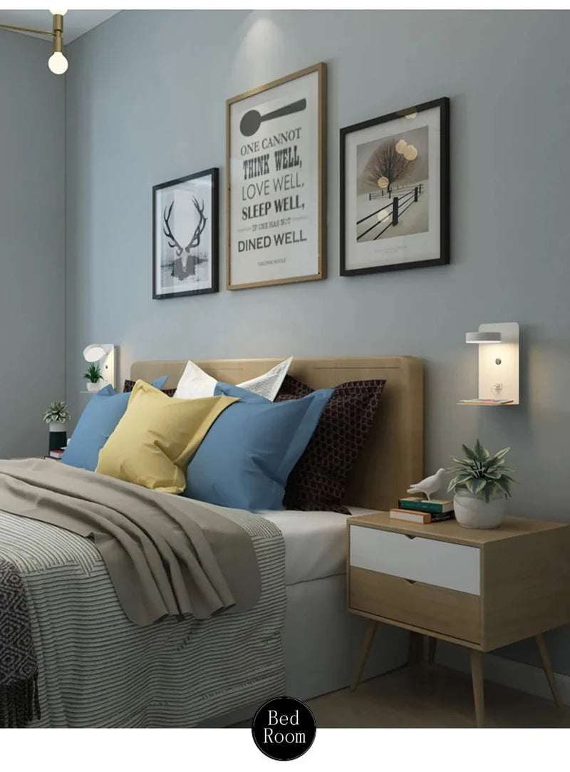 USB Charging Bedside Reading Wall Lamp