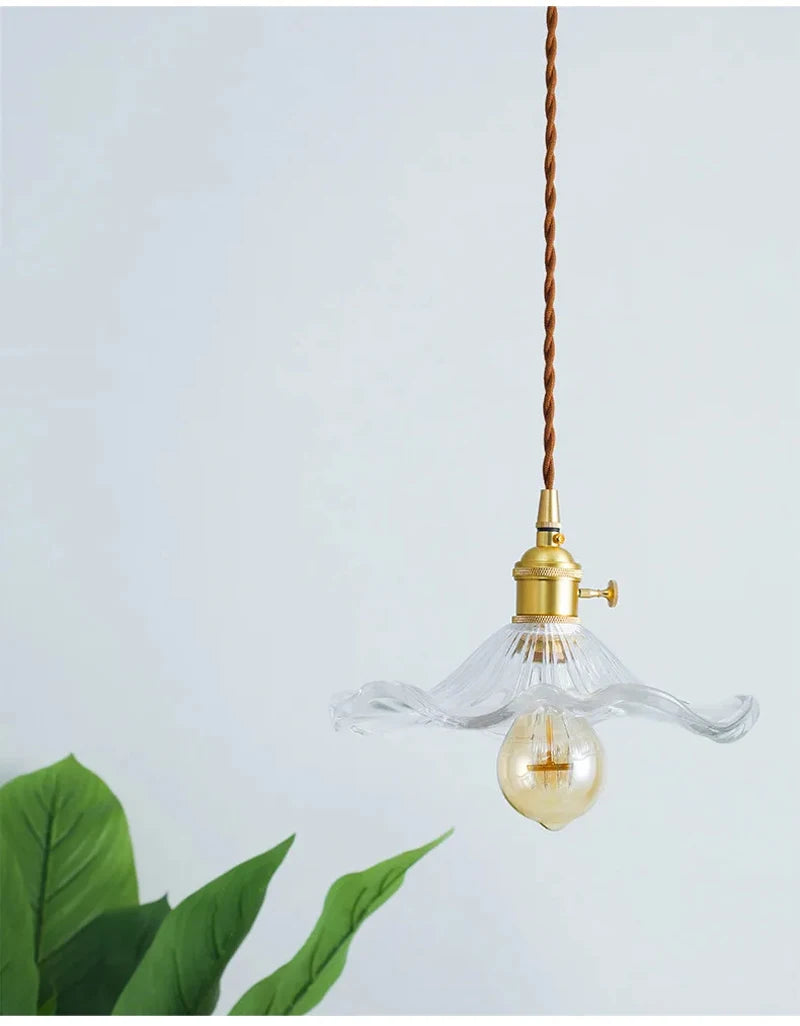 Copper Colorful Glass Ceiling Pendant Lamp