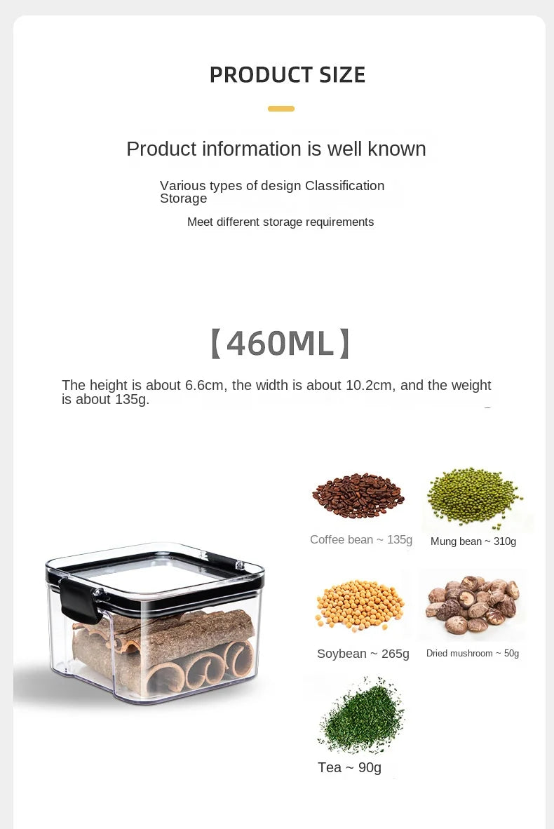 Moisture-Proof Sealed Acrylic Kitchen Storage Jar Set