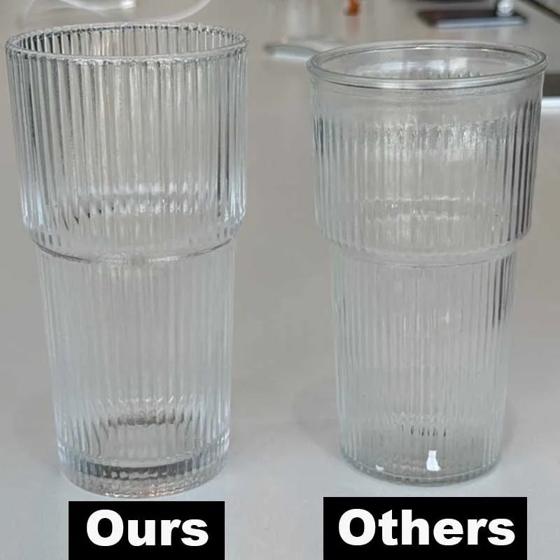 Stripe Glass Cold Drink Cup with Lid