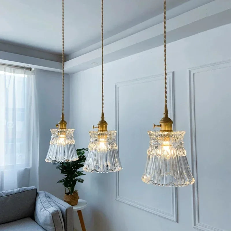 Modern White Glass Bedroom Pendant Lamp