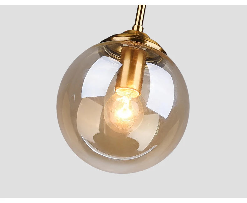 Nordic Polished Steel Glass Pendant Chandelier