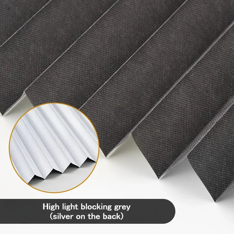 Pleated Blinds — Self Adhesive Half Blackout Window Panels