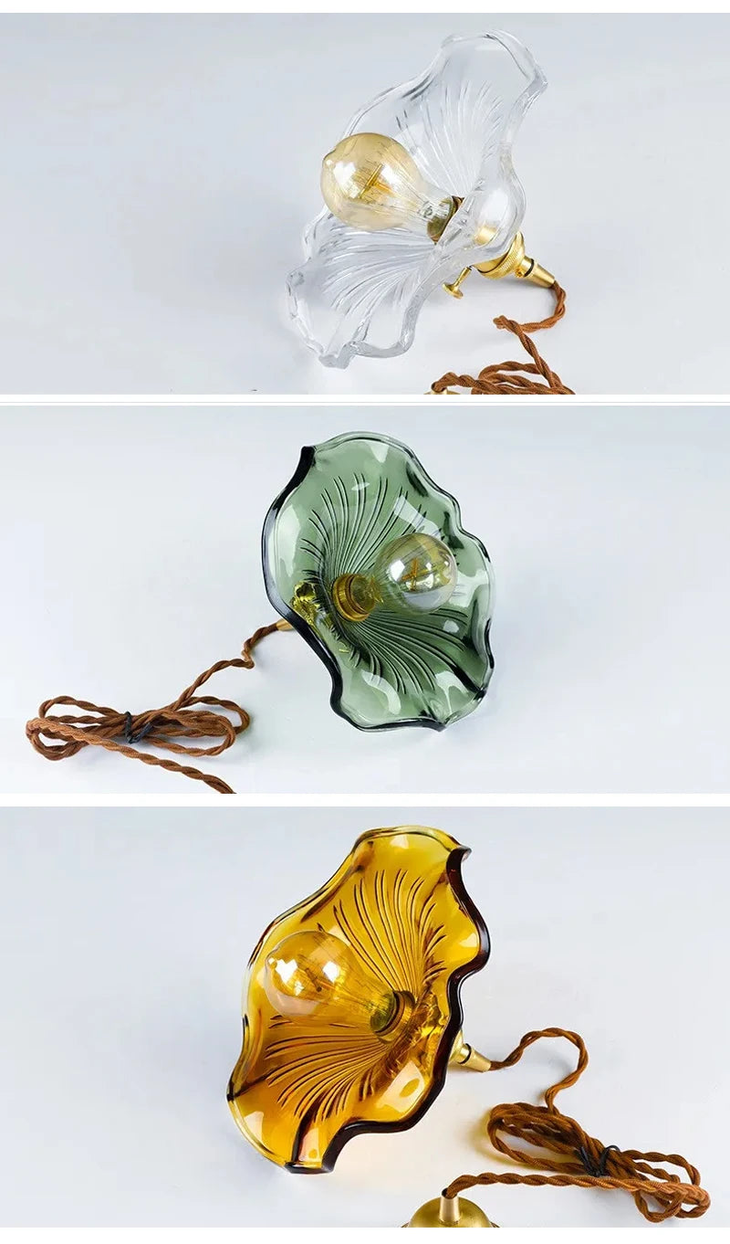 Copper Colorful Glass Ceiling Pendant Lamp