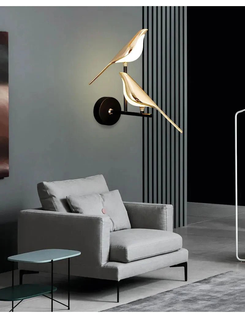 Golden Bird Art Deco LED Wall Sconce