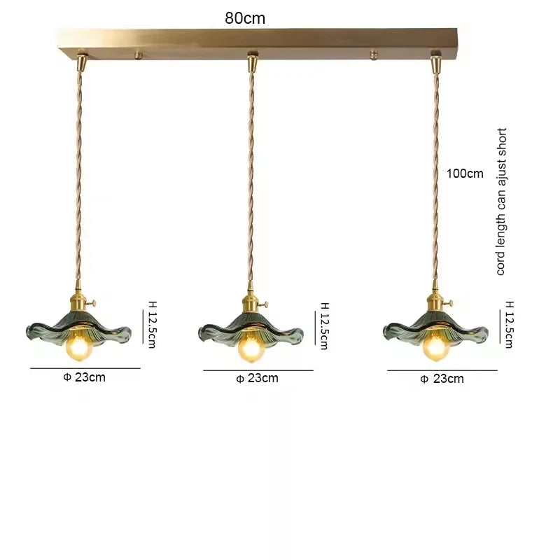 Copper Colorful Glass Ceiling Pendant Lamp