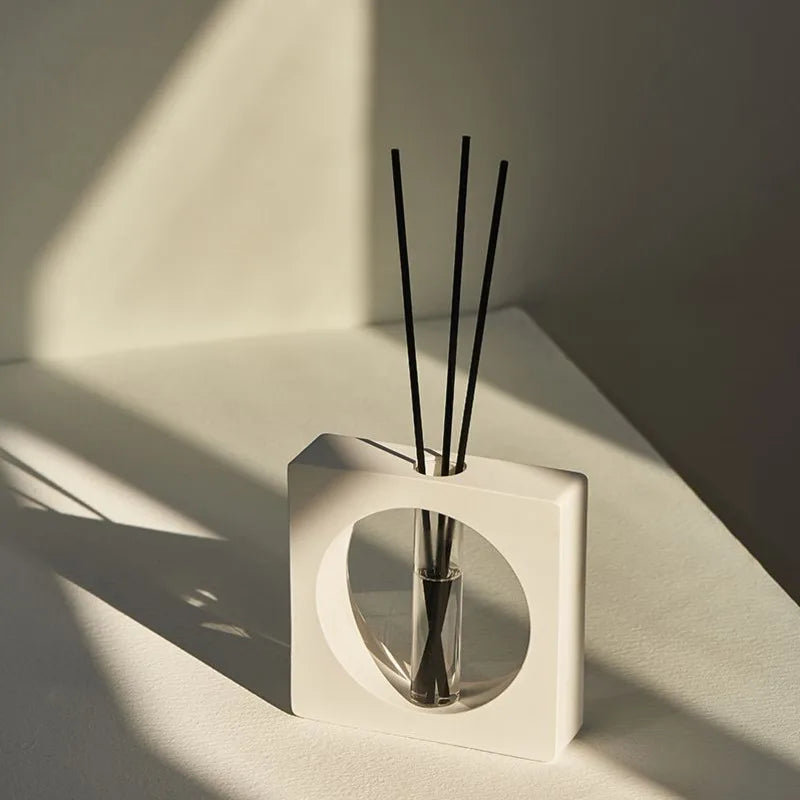 Geometric Empty Aroma Diffuser Bottle with Reed Sticks