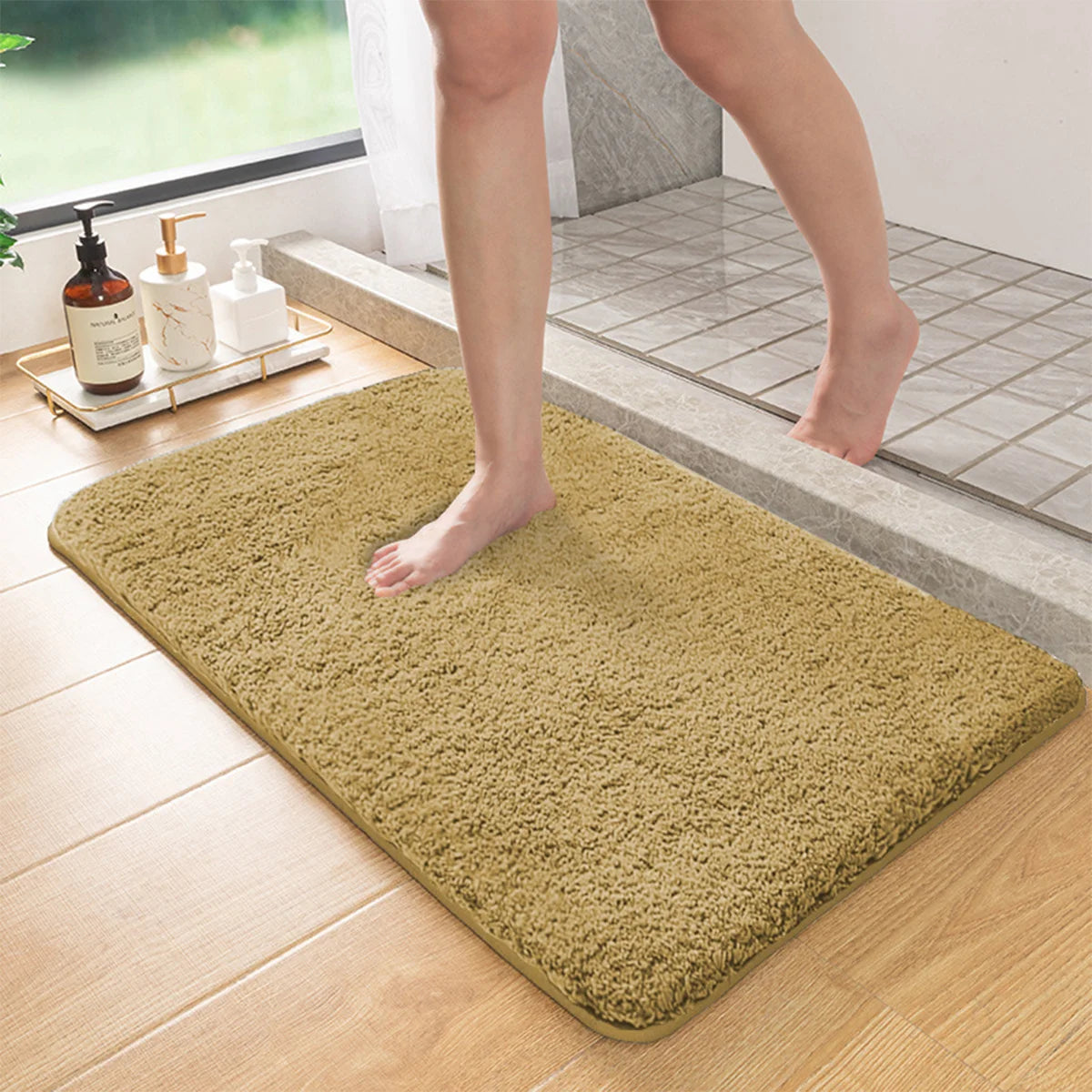 Furry Long Hair Non-Slip Absorbent Bathroom Floor Mat