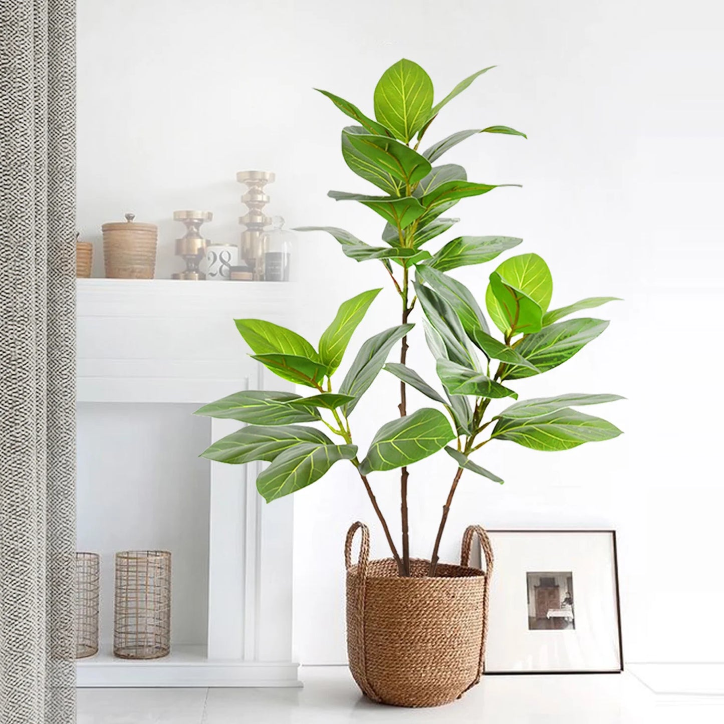 Realistic Silk Artificial Fiddle Leaf Fig Indoor Plant