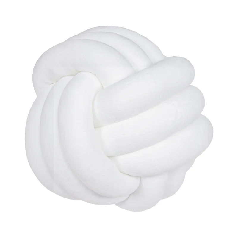 Handmade Velvet Knot Ball Round Decorative Throw Pillow