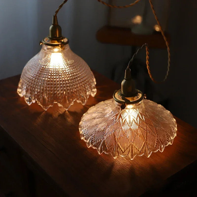 Modern White Glass Bedroom Pendant Lamp