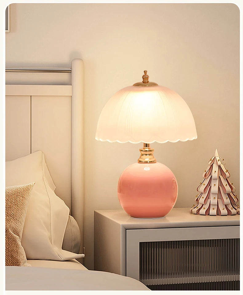Ceramic Glass USB Dimmable Desk Lamp