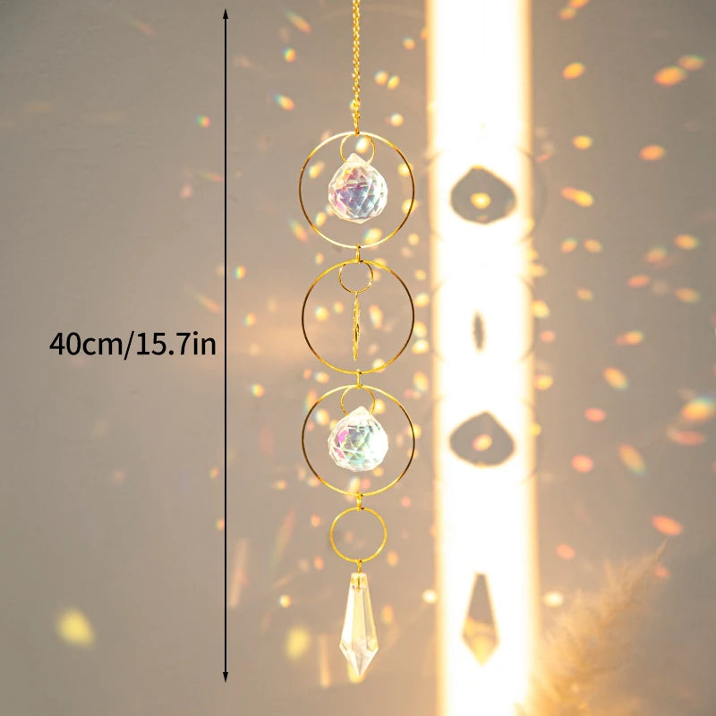 Crystal Moon Star Rainbow Suncatcher Wind Chime