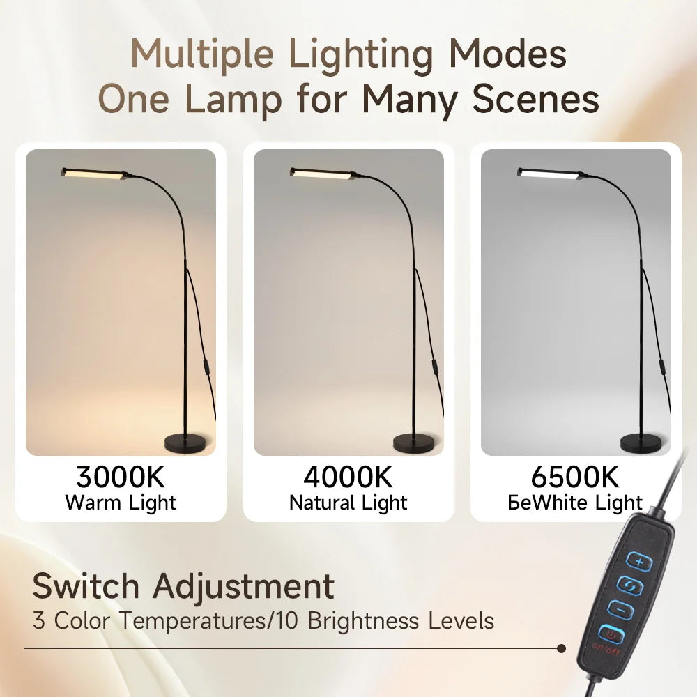Dimmable USB Gooseneck Floor Lamp