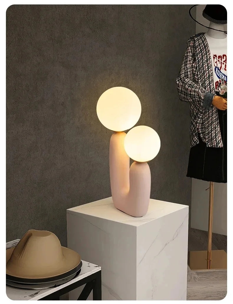 Nordic Glass Resin Base Table Lamp