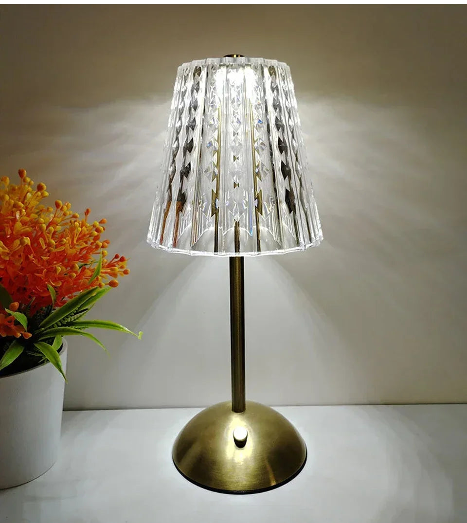 Rechargeable Touch Crystal Dimmable Night Lamp