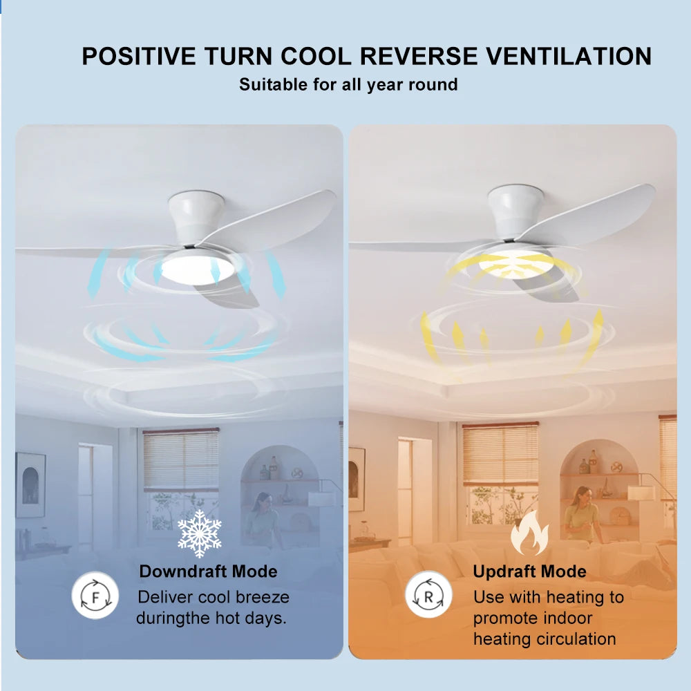 6 Speed Dimmable Smart LED Ceiling Fan with Remote