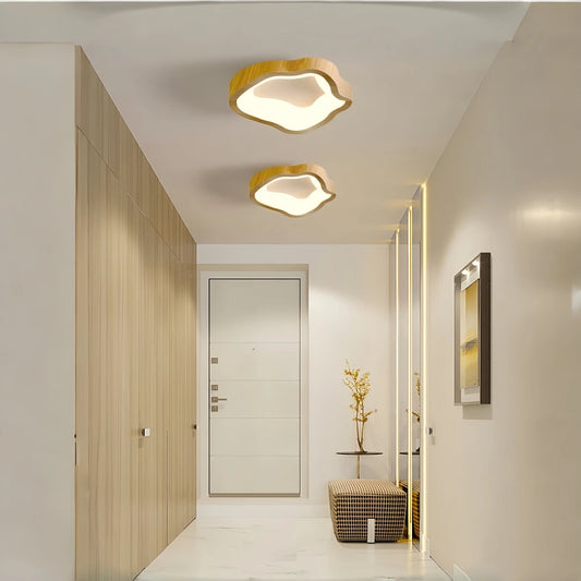 Nordic LED Ceiling Lights - Minimalist Surface Mounted Lamp with Wood Grain Body