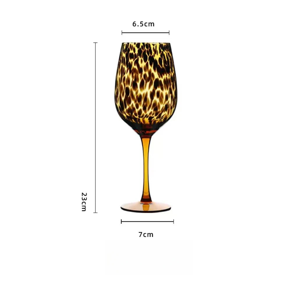 Vintage Leopard Print Crystal Cocktail Goblet