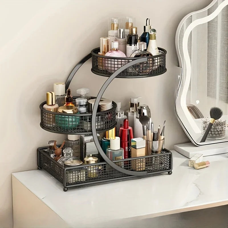 Makeup Storage Rack | Multi-Layer Cosmetic Organizer & Skincare Storage Box - Lightweight, No Installation