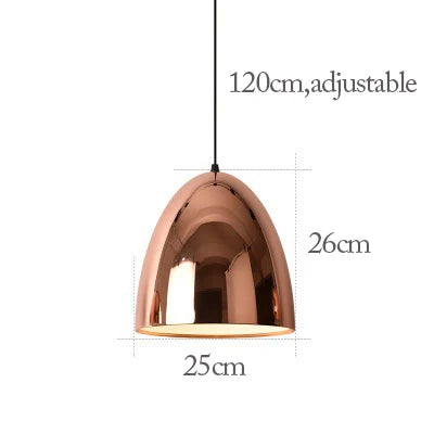 Nordic Rose Gold Metal Dining Pendant Lamp