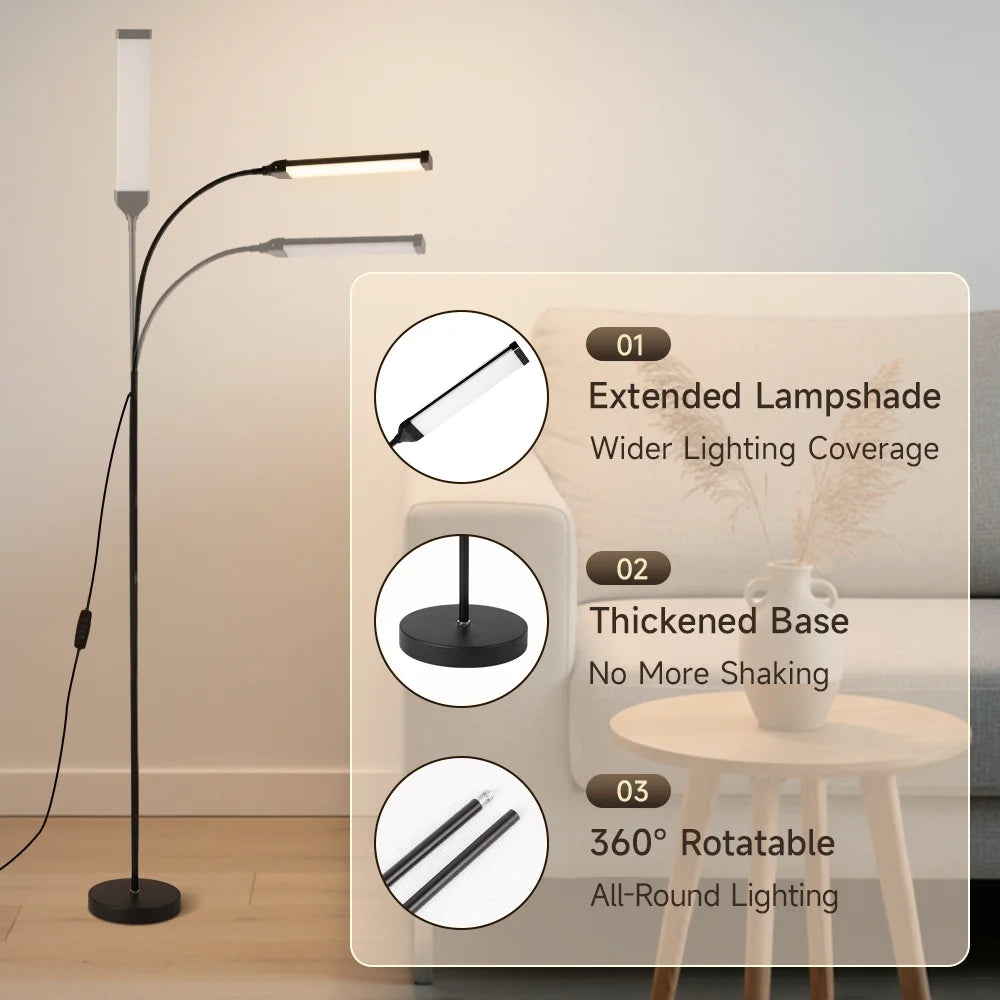 Dimmable USB Gooseneck Floor Lamp