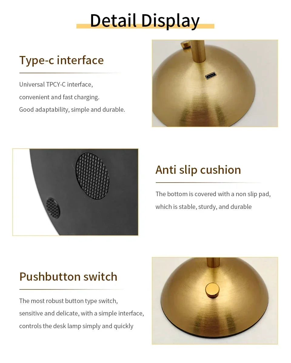 Rechargeable Touch Crystal Dimmable Night Lamp