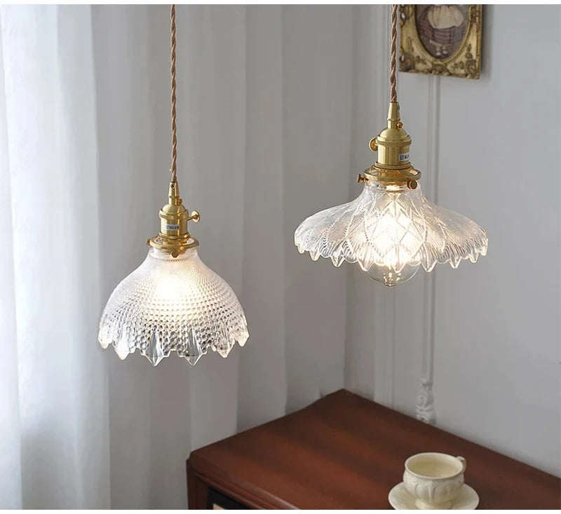 Modern White Glass Bedroom Pendant Lamp