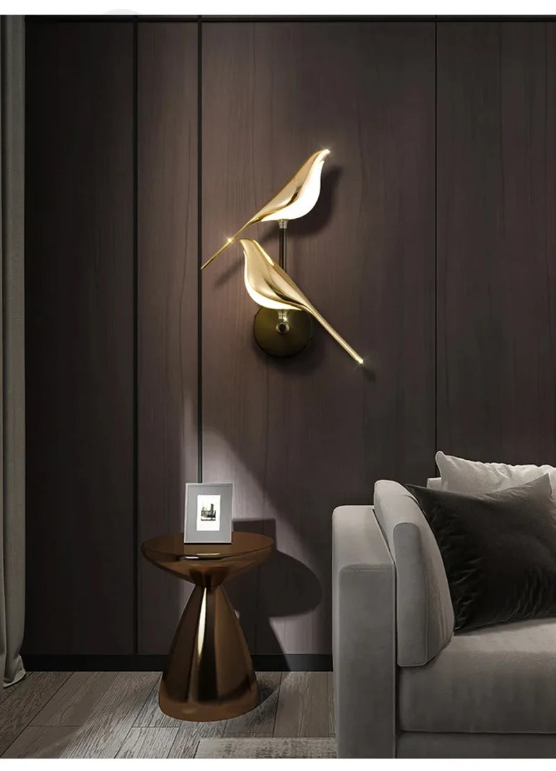 Golden Bird Art Deco LED Wall Sconce