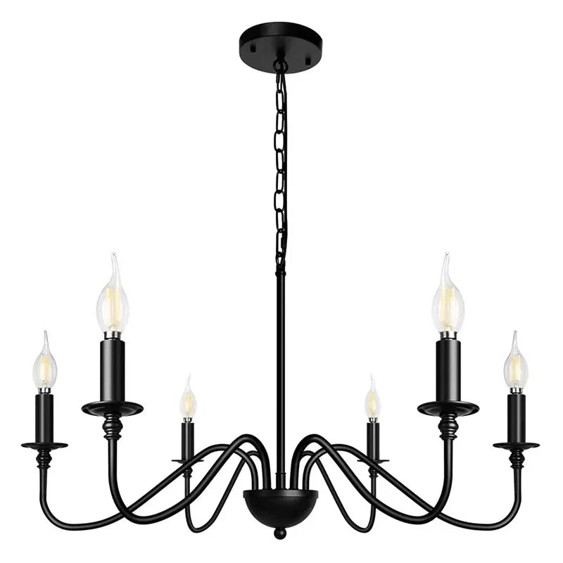 Retro Black Gold Loft Chandelier