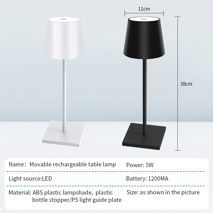 Rechargeable Touch Dimmable LED Table Lamp