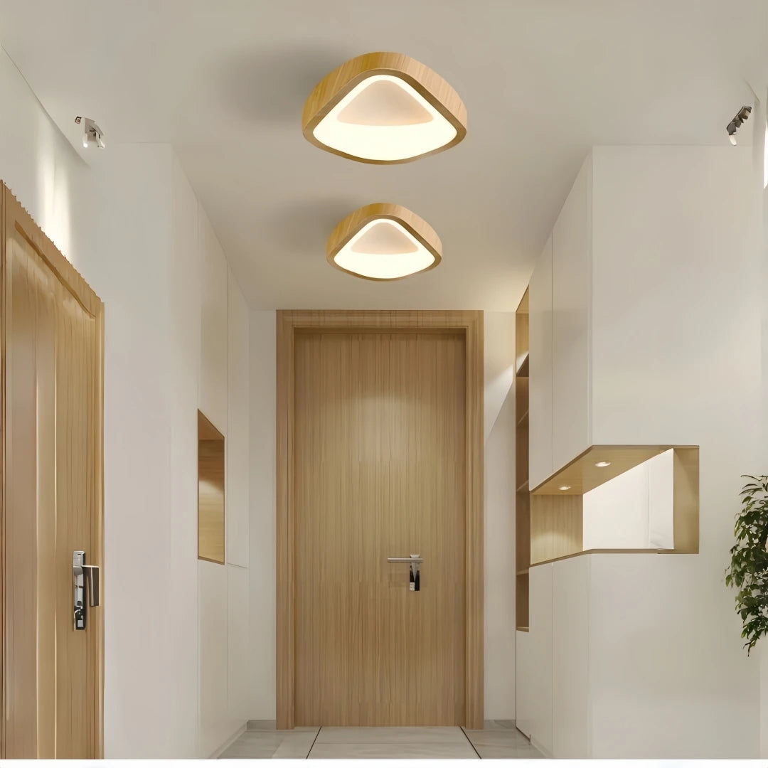 Nordic Minimalist Wood Grain Surface Mounted Ceiling Lamp