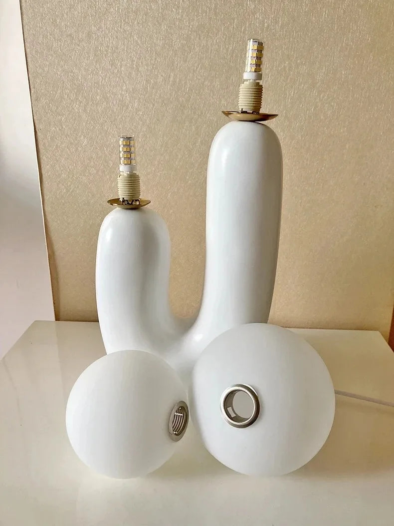 Nordic Glass Resin Base Table Lamp