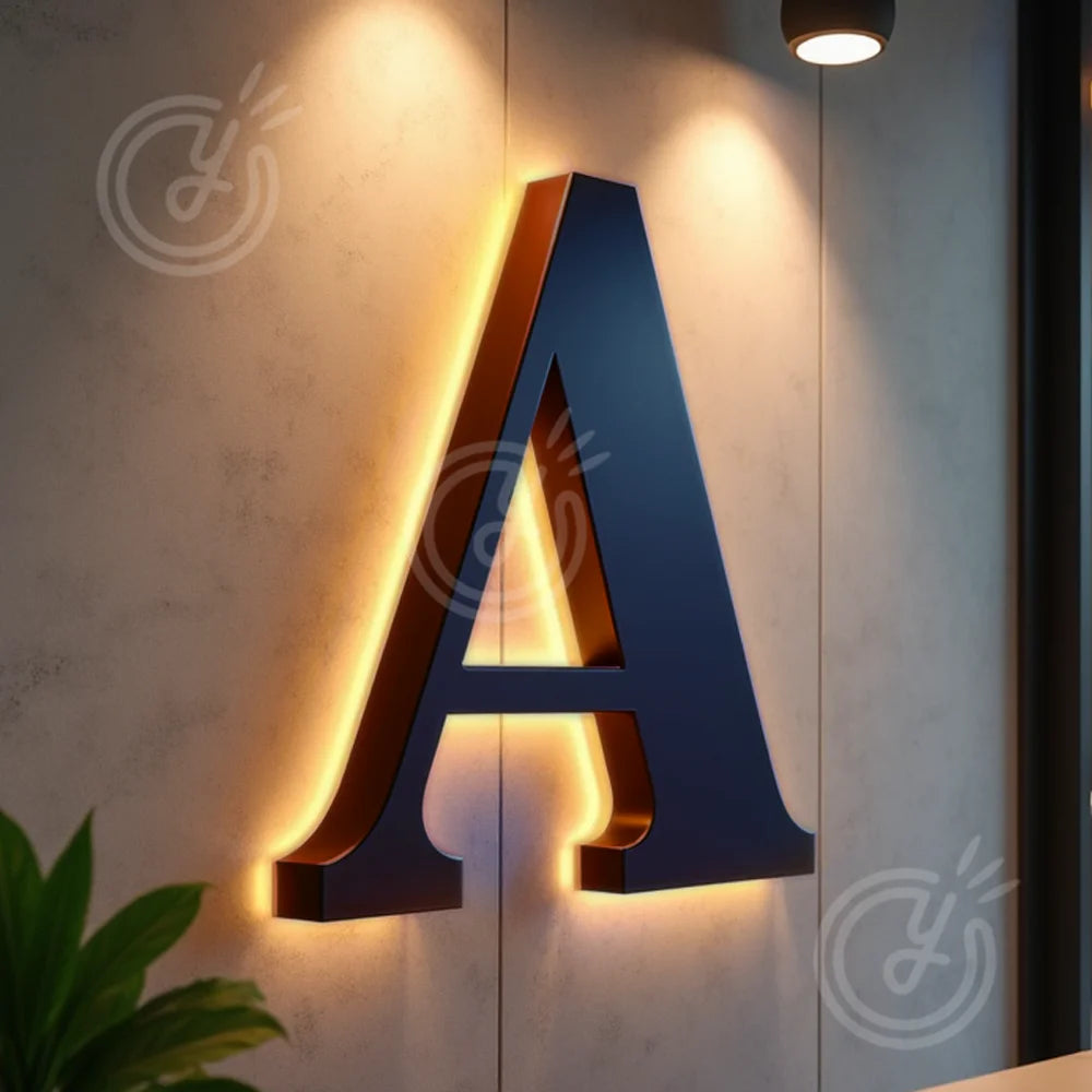 3D Backlit LED Custom Outdoor Metal House Number Sign