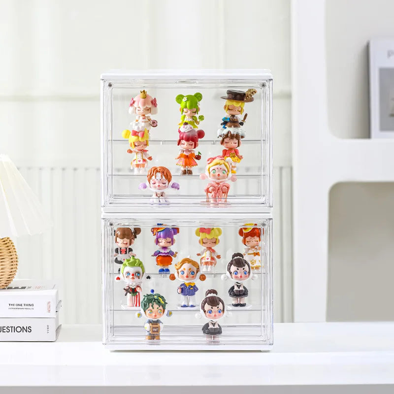 Stackable Magnetic Door Clear Plastic Display Storage Box